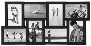 Malden International Designs Collage Picture Frame for Wall, Holds Eight Photos : 4-6x4 and 4-4x6 Inch - Black Plastic, Wall Decor for the Home