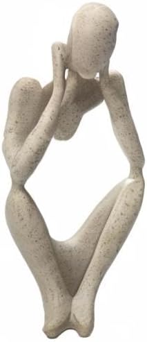 prosfalt Sandstone Resin Thinker Style Abstract Sculpture Statue Collectible Figurines Home Office Bookshelf Desktop Decor(Sandstone - Left Reverie)