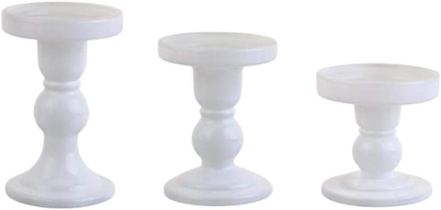 6-Piece Set of Glass Candlestick, Crystal Candlestick Holder Holder and Conical Candle, Christmas Candle Holder Decoration, Family Living Room Wedding Candle Holder (Clear 2sets)