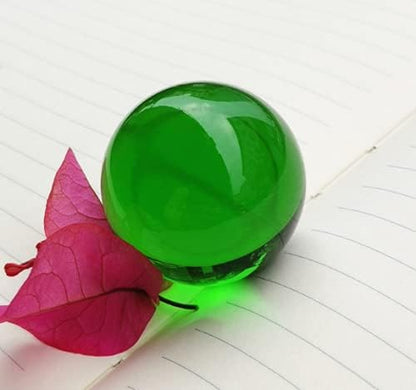 CHENGXINWENHUA Decorative Orbs for Bowls and Vases Set of 1，Diameter 3" Crystal Sphere Ball,Camera Sphere and Photography Orb (Green-1)