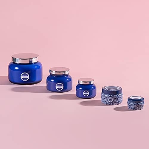 Capri Blue Volcano Printed Travel Tin Jar Candle - Luxury Candle with a Long Lasting Soy Wax Blend - Scented with Tropical & Fruity Fragrance (White Color, 8.5 oz)