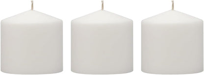 Stonebriar Unscented White Tall Pillar Candles, 65 Hour Burning Candle Pillars, Perfect for Decor, Weddings, Emergencies 3" X 6", 6 count