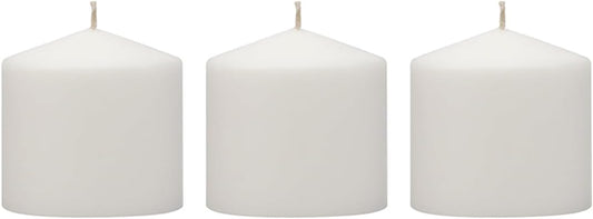 Stonebriar Unscented White Tall Pillar Candles, 65 Hour Burning Candle Pillars, Perfect for Decor, Weddings, Emergencies 3" X 6", 6 count