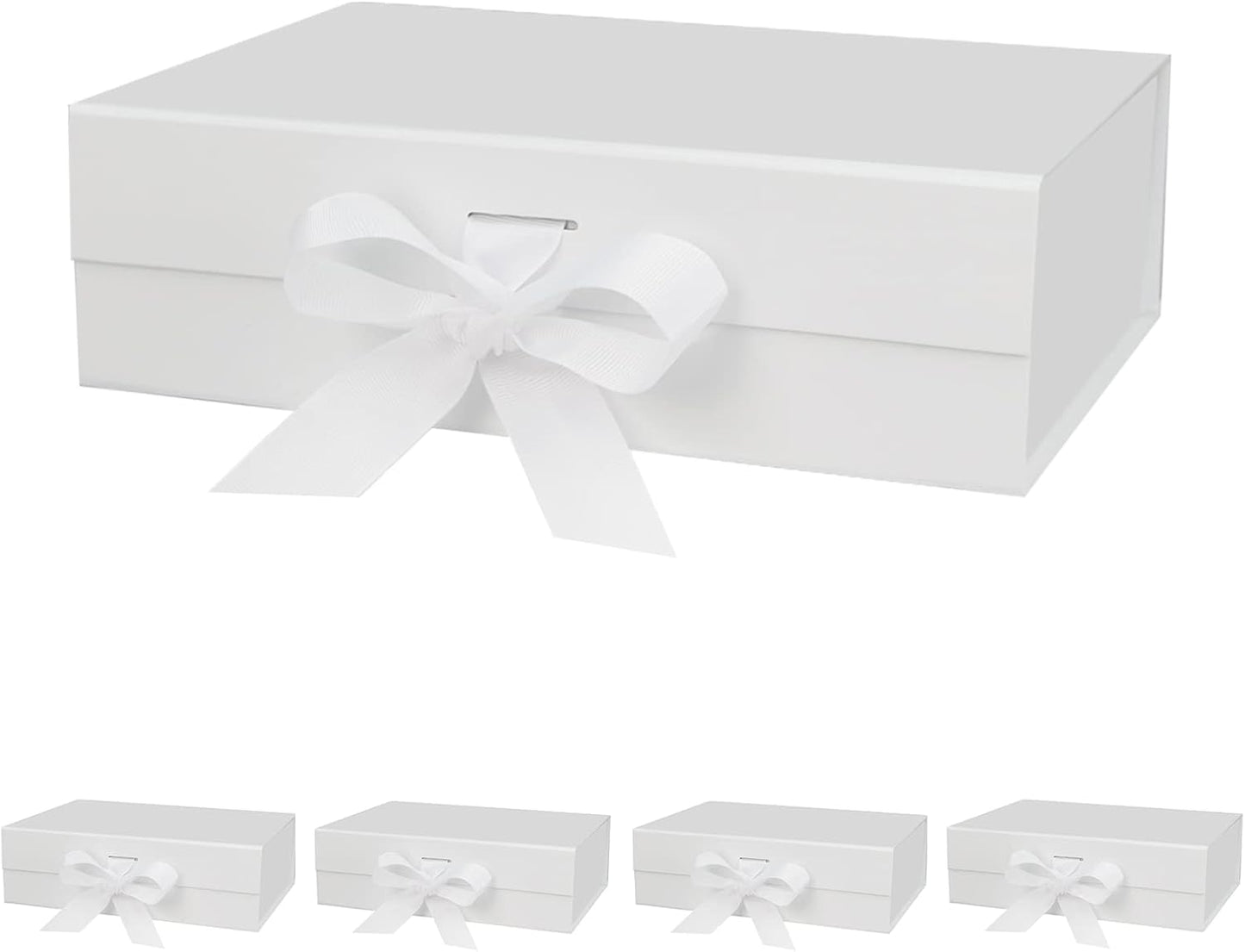 DaiUni 10.5"X7.5"X3.1" Pink Magnetic Gift Box with Lid and Ribbon for Presents