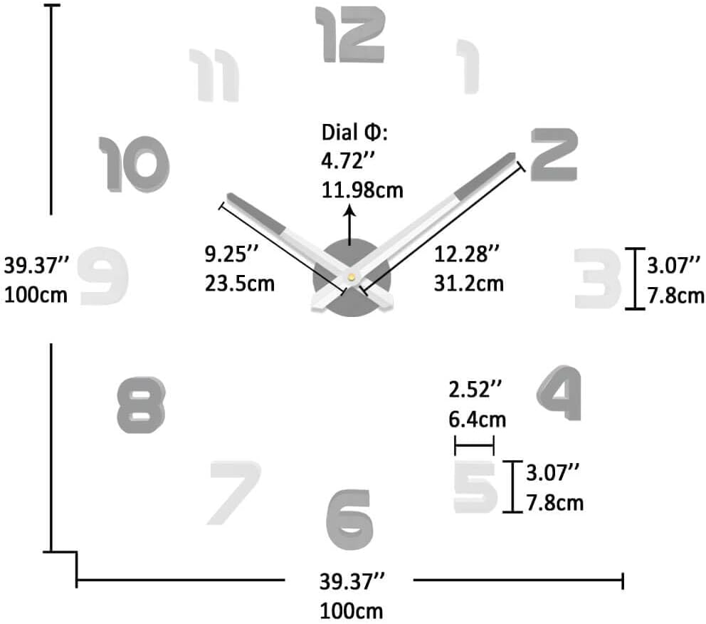 VANGOLD Large Wall Clocks for Living Room Decor, Decorative Wall Clocks Battery Operated (Black Wall Decor)