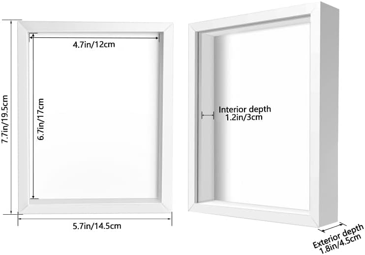 8x8 Shadow Box Frame Display Case with Letter Stickers, 3D Picture Frame, Display Case Box for Memorabilia, Baby Items, Wedding Memories, Crafts, Tickets and Photos (White, 8x8)