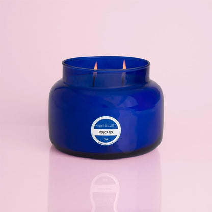 Capri Blue Volcano Scented Candles - Luxury Glass Jar Candles for Home Scented with Tropical Fruit & Sugared Citrus - Soy Wax Blend - Blue Color (19 oz)