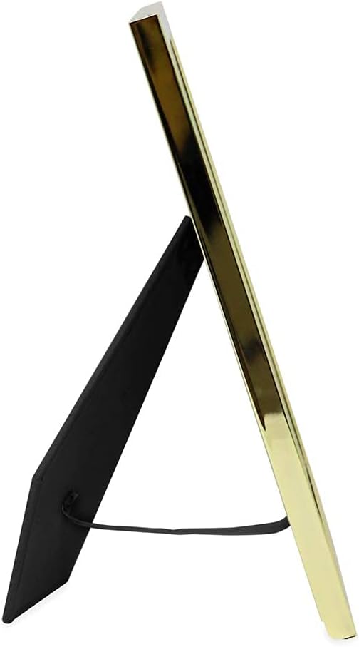 Laura Ashley 5x7 Navy Enamel Picture Frame, Gold Metal Edge with Easel, for Countertop, Counterspace, Tabletop Display, Bookshelf, Desk, Wall Décor, Photo Gallery (5x7, Navy W/Gold)