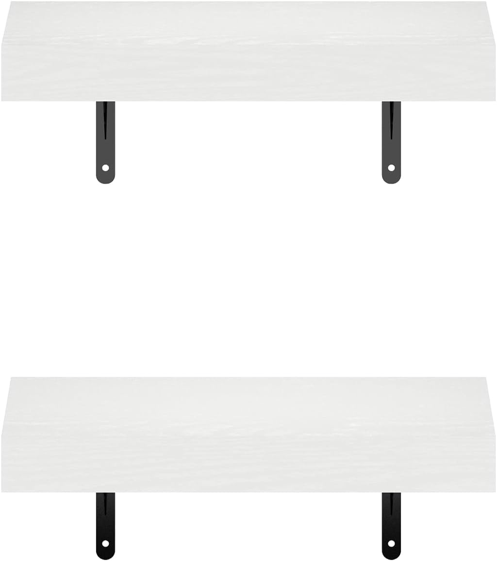 Furinno Rossi 5-Tier Wall Mount Floating Radial Corner Shelf, White