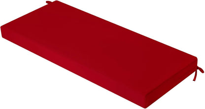 idee-home Outdoor Bench Cushion Waterproof, Bench Cushions for Outdoor Furniture, Patio Porch Swing Replacement Seat Pad with Ties for Garden Backyard, 48 x 18 Inch Red