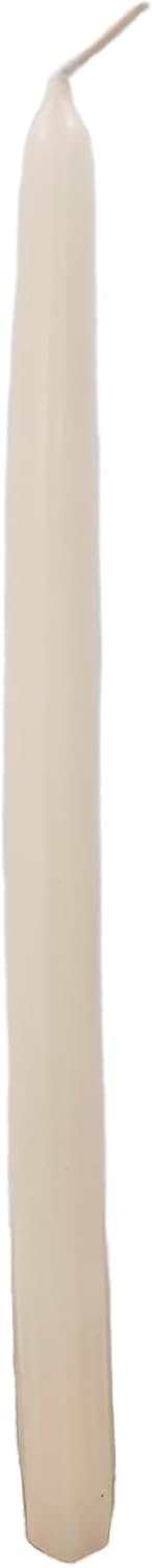 D'light Online White Taper Candles, 10 Inch Premium Quality Candles Hand-Dipped Tapered Candles, Dripless, Smokeless and Unwrapped Bulk Pack for Events - Set of 12 (10 Inch, White)