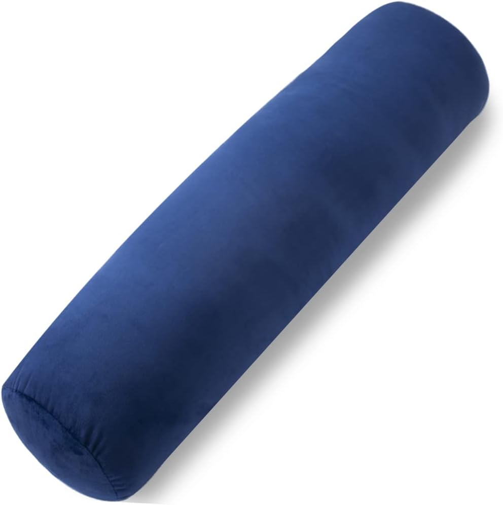 1 MIDDLE ONE Body Pillow for Adults, Bolster Pillow with Removable Velvet Cover, Long Round Cervical Roll Pillow, 47 x 7.87 Inches, Grey