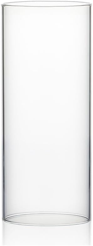 WGVI Hurricane Candle Holder Sleeve, Wide 4", Height 10", Clear Glass Cylinder Candleholder, Chimney Tube, Open Ended Candle Shade, 1 Piece - Colors A