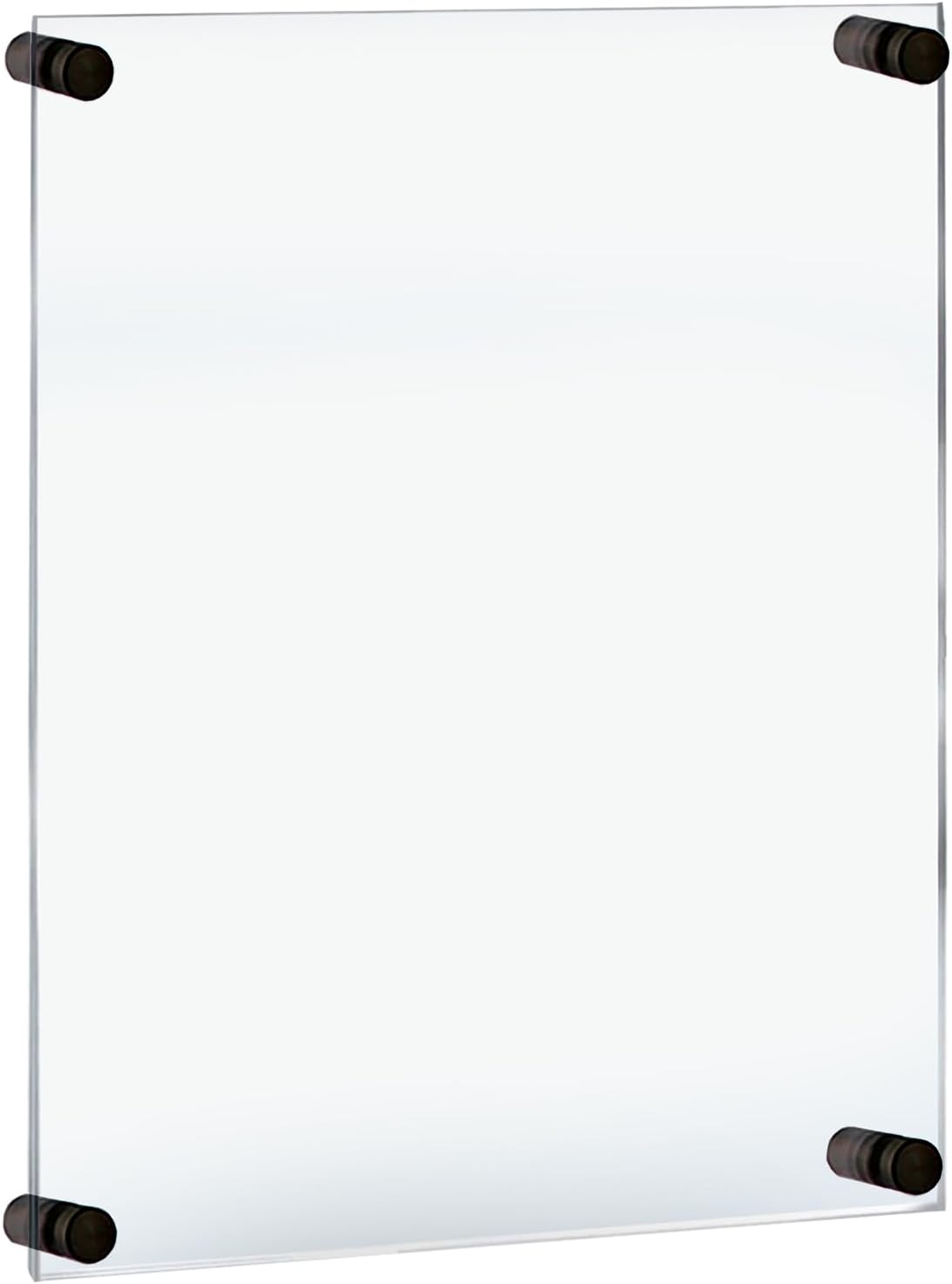 Azar Displays,105536, Floating Acrylic Wall Frame with Silver Hardware Stand Off Caps, Clear Hanging Photo Frame Display Mount with Frameless Border, Glass-Like Frame for Large Prints, 24" x 36"
