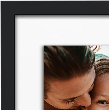 Americanflat 4x6 Collage Picture Frame with Shatter-Resistant Glass - Fits Five 4x6 Photos or Use as One 11x14 Picture Frame - Signature Collection - Collage Frames for Wall Display - Black