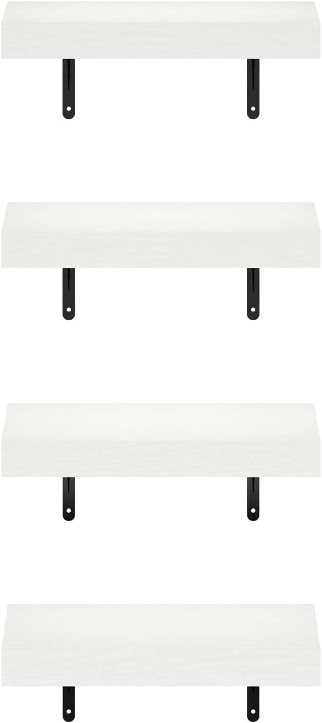 Furinno Rossi 5-Tier Wall Mount Floating Radial Corner Shelf, White