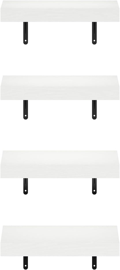Furinno Rossi 5-Tier Wall Mount Floating Radial Corner Shelf, White