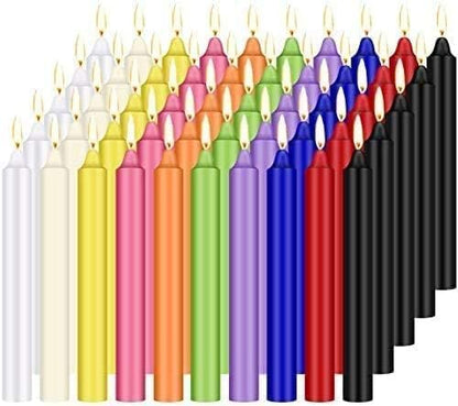 30-Pack 10-Color Taper Candles - 10 Inch Dripless & 10-Hour Burn｜Wedding/Birthday/Home Decor with Premium Wax