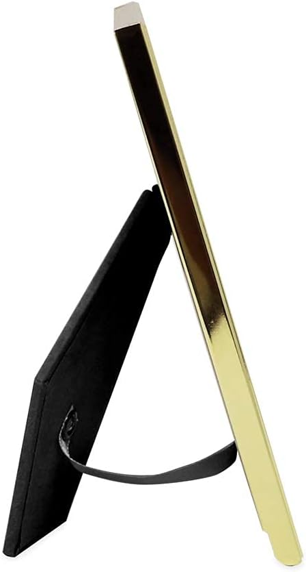 Laura Ashley 5x7 Navy Enamel Picture Frame, Gold Metal Edge with Easel, for Countertop, Counterspace, Tabletop Display, Bookshelf, Desk, Wall Décor, Photo Gallery (5x7, Navy W/Gold)