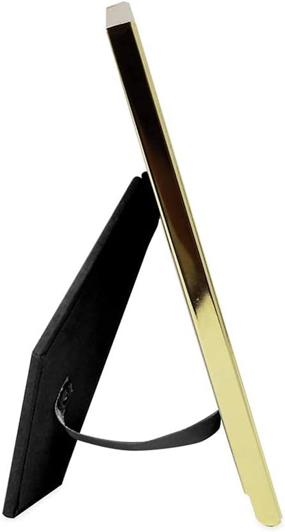 Laura Ashley 5x7 Navy Enamel Picture Frame, Gold Metal Edge with Easel, for Countertop, Counterspace, Tabletop Display, Bookshelf, Desk, Wall Décor, Photo Gallery (5x7, Navy W/Gold)