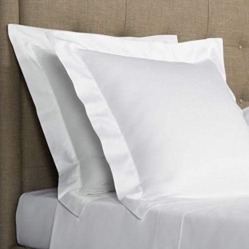 Euro Sham Covers 26x26 Set of 2 White 600 Thread Count 100% Egyptian Cotton Pack of 2 Euro 26x26 Pillow Covers Cushion Cover Cases Soft Skin Friendly European Size Decorative Square Pillow Shams