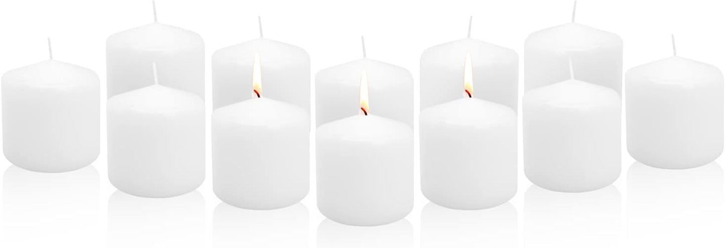 Royal Imports Pillar Candles White Unscented Premium Wax, 60 Hours Burning for Wedding, Spa, Party, Birthday, Holiday, Bath, Home Decor - 3"x6" Inch - Set of 12