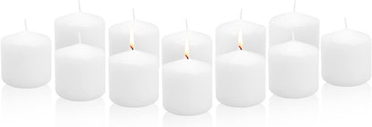 Royal Imports Pillar Candles White Unscented Premium Wax, 60 Hours Burning for Wedding, Spa, Party, Birthday, Holiday, Bath, Home Decor - 3"x6" Inch - Set of 12
