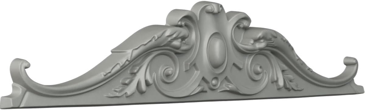 Ekena Millwork 42 3/8"W x 8 3/8"H x 2 1/2"P Kendall Center with Scrolls Onlay