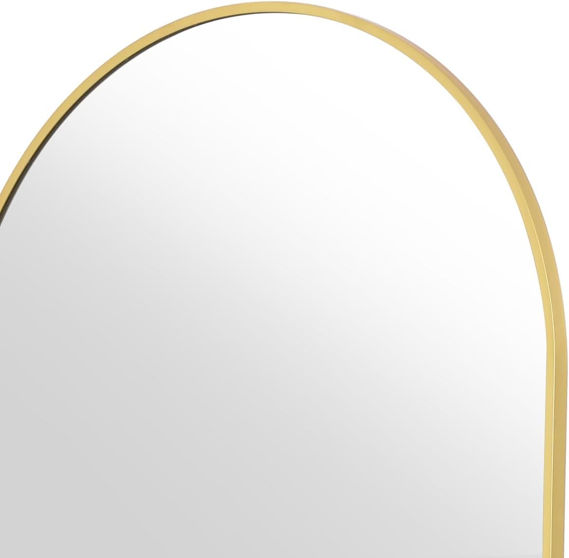 Koonmi 30"x71" Arched Full Length Mirror, Gold Large Floor Mirror with Aluminum Alloy Frame, Standing Hanging or Leaning Wall-Mounted Full Body Mirror for Living Room and Bedroom