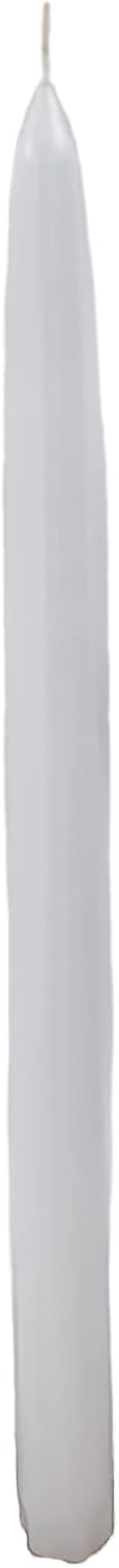 D'light Online White Taper Candles, 10 Inch Premium Quality Candles Hand-Dipped Tapered Candles, Dripless, Smokeless and Unwrapped Bulk Pack for Events - Set of 12 (10 Inch, White)