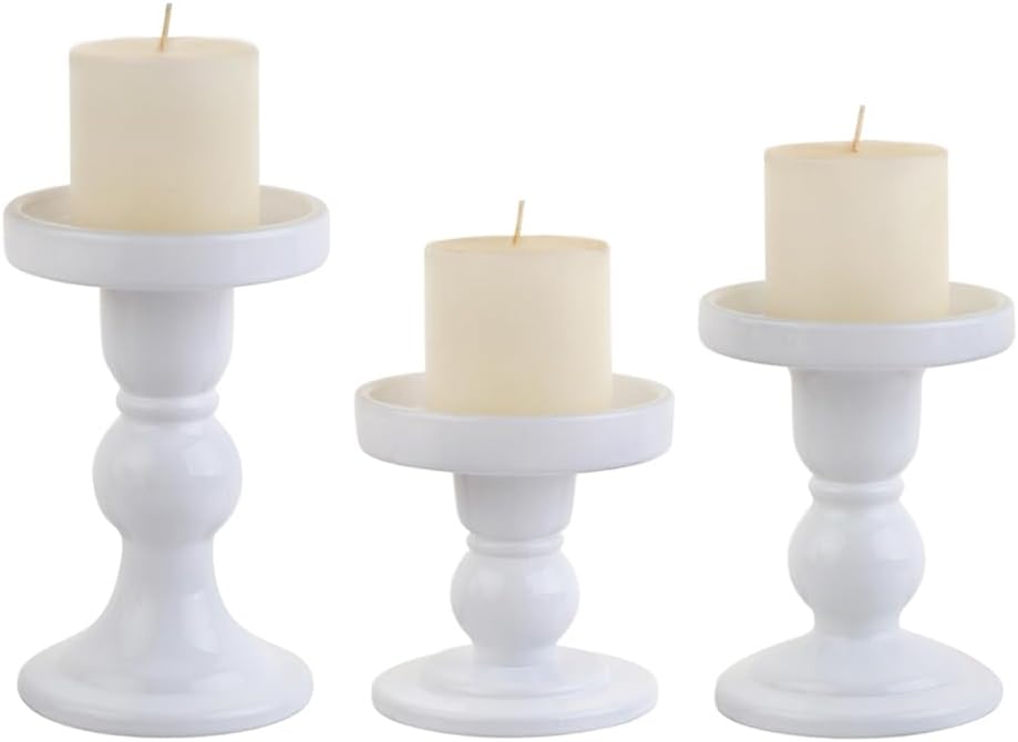 6-Piece Set of Glass Candlestick, Crystal Candlestick Holder Holder and Conical Candle, Christmas Candle Holder Decoration, Family Living Room Wedding Candle Holder (Clear 2sets)