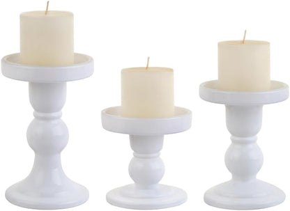 6-Piece Set of Glass Candlestick, Crystal Candlestick Holder Holder and Conical Candle, Christmas Candle Holder Decoration, Family Living Room Wedding Candle Holder (Clear 2sets)