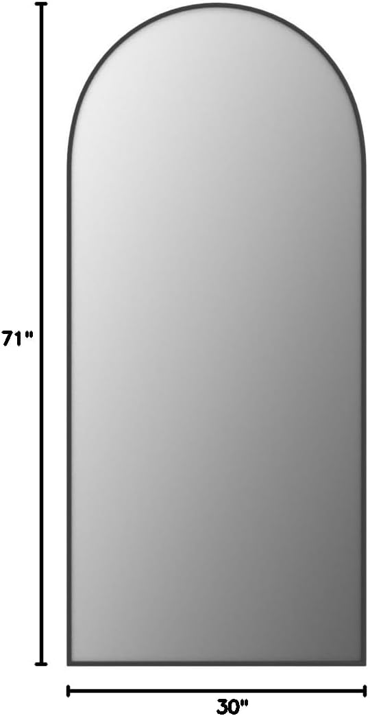Koonmi 30"x71" Arched Full Length Mirror, Gold Large Floor Mirror with Aluminum Alloy Frame, Standing Hanging or Leaning Wall-Mounted Full Body Mirror for Living Room and Bedroom