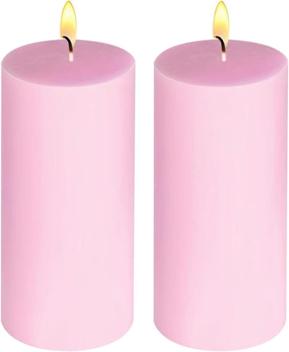 2 Pack 3x6 Inch Sage Green Unscented Pillar Candles - 70 Hour Long Burning Dripless Smokeless Candles for Home Decor Weddings Festivals Spa Meditation