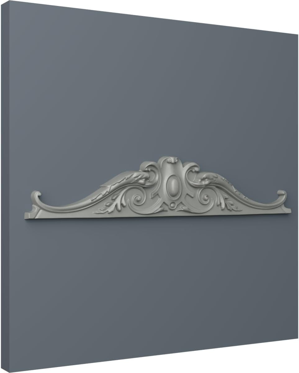 Ekena Millwork 42 3/8"W x 8 3/8"H x 2 1/2"P Kendall Center with Scrolls Onlay