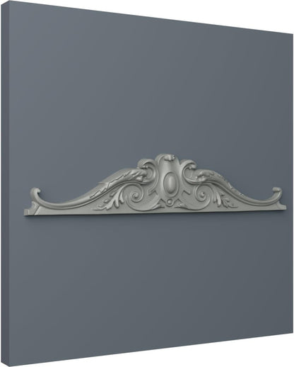 Ekena Millwork 42 3/8"W x 8 3/8"H x 2 1/2"P Kendall Center with Scrolls Onlay