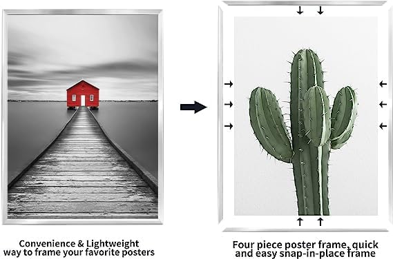 ELSKER&HOME 22.375 x 34 Poster Frame 3 Pack, Black Picture Frame for Horizontal or Vertical Wall Mounting, Sturdy and Scratch-proof