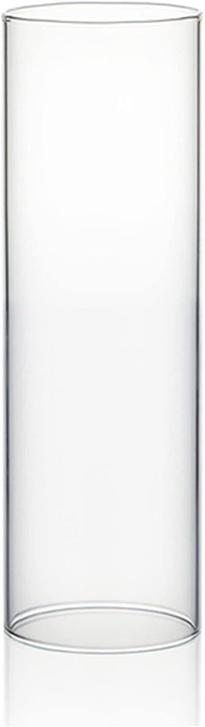 WGVI Hurricane Candle Holder Sleeve, Wide 4", Height 8", Clear Glass Cylinder Candleholder, Chimney Tube, Open Ended Candle Shade, 1 Piece - Colors B