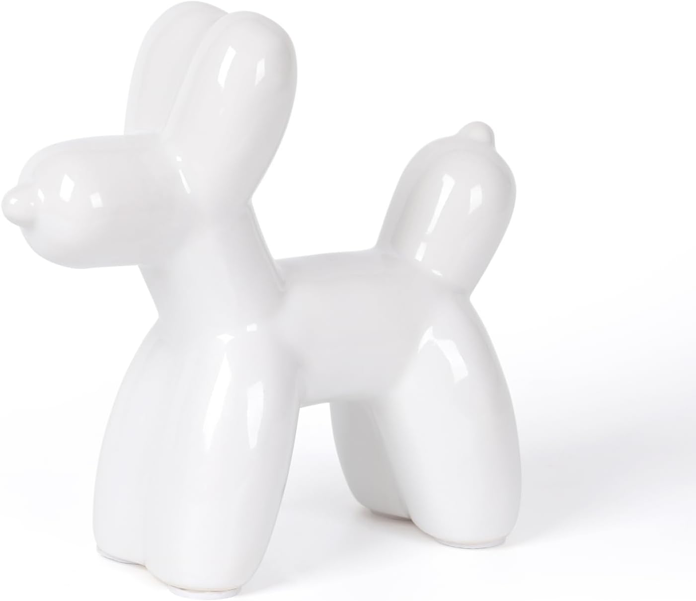 Notakia Cute Ceramics Balloon Dog Statue Crafts Gold Living Room Desktop Decorations,Handmade Modern Small Ceramic Animal Statue Ornament Gold Home Decor Accents