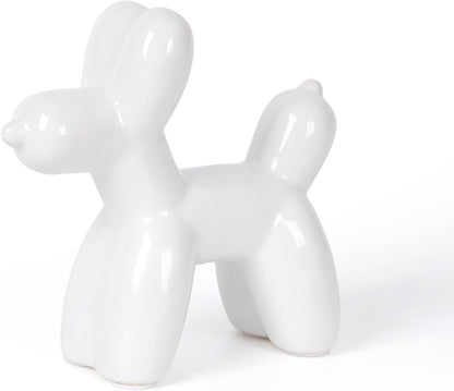 Notakia Cute Ceramics Balloon Dog Statue Crafts Gold Living Room Desktop Decorations,Handmade Modern Small Ceramic Animal Statue Ornament Gold Home Decor Accents