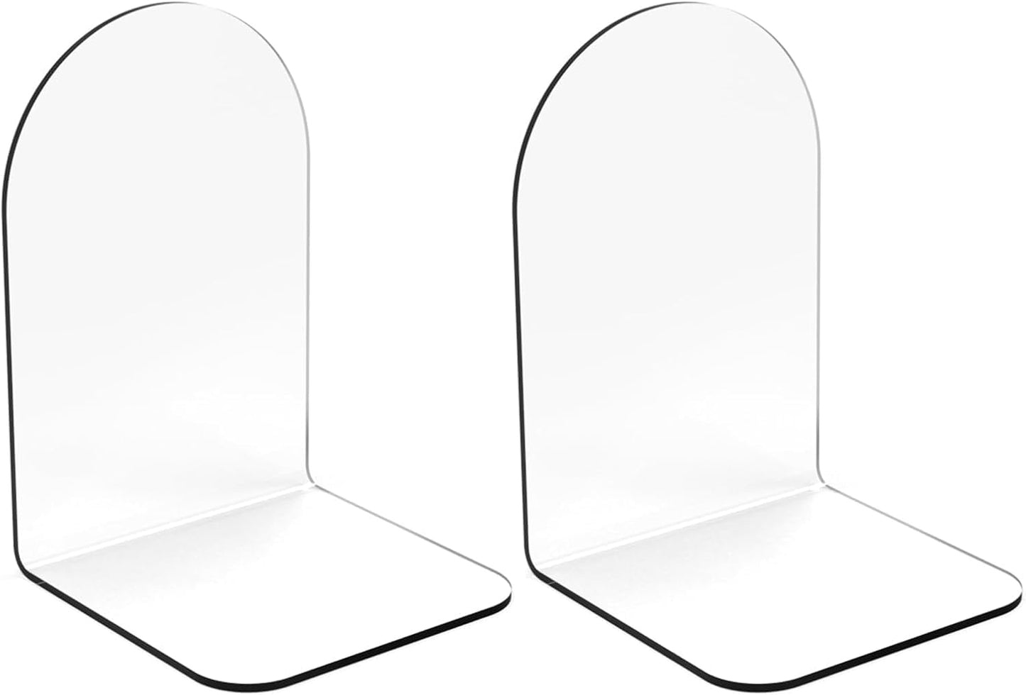 MerryNine Clear Book Ends 2pcs, Acrylic Bookends for Shelves, Non-Slip Bookend Decorative for Heavy Duty Book, Books Holder Stopper for Kids, Bookshelf Dividers Books Organizer for Office Home School