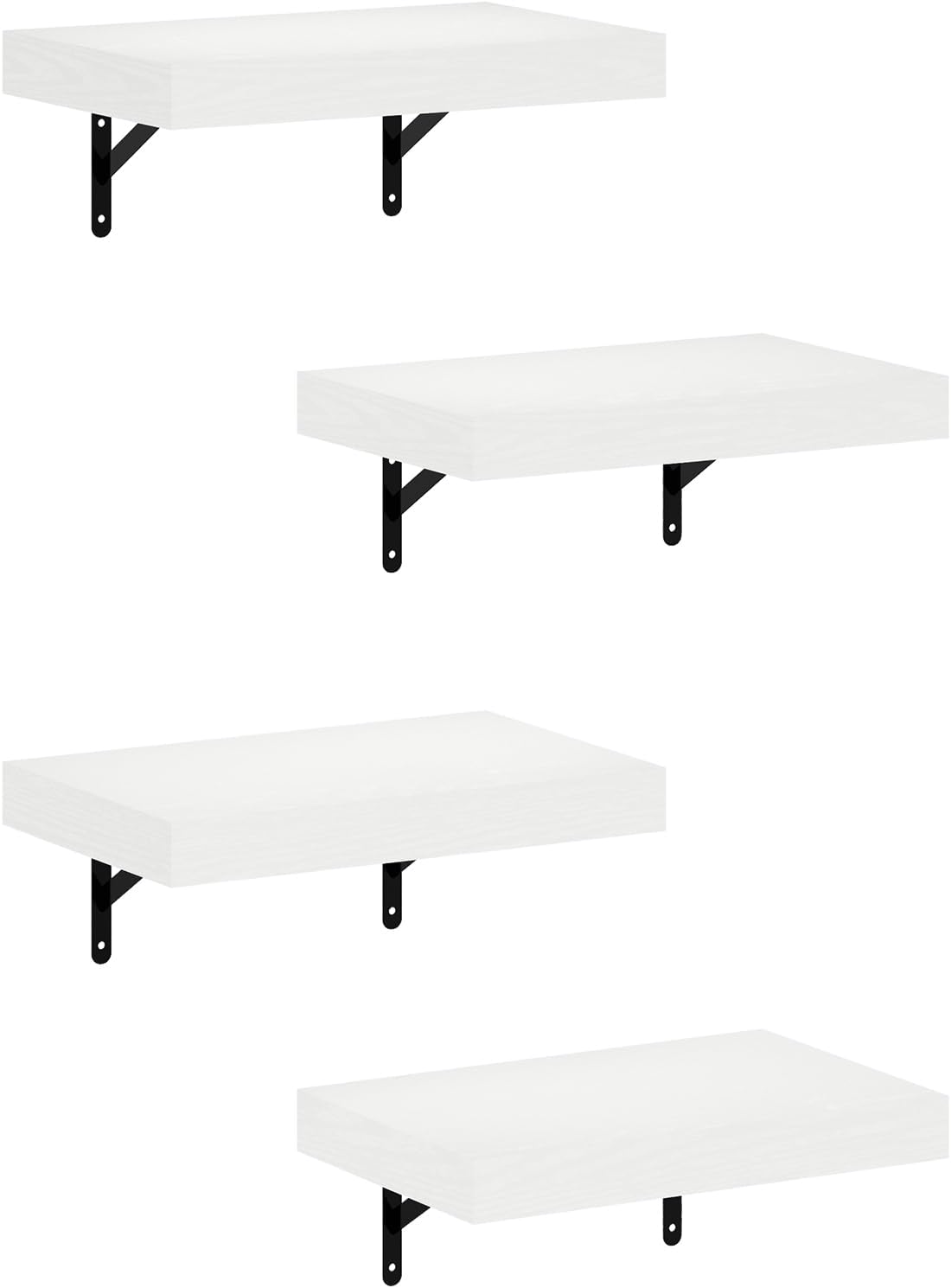 Furinno Rossi 5-Tier Wall Mount Floating Radial Corner Shelf, White