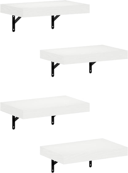Furinno Rossi 5-Tier Wall Mount Floating Radial Corner Shelf, White