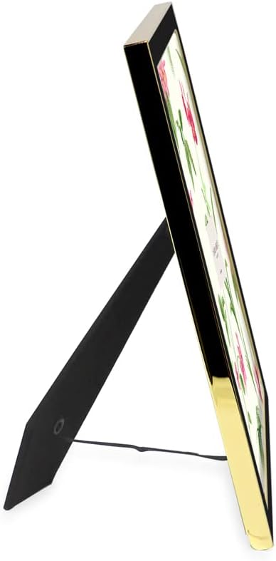 Laura Ashley 5x7 Navy Enamel Picture Frame, Gold Metal Edge with Easel, for Countertop, Counterspace, Tabletop Display, Bookshelf, Desk, Wall Décor, Photo Gallery (5x7, Navy W/Gold)