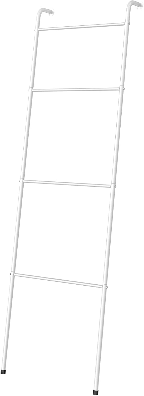 ABQ Blanket Ladder Outdoor Towel Rack for Pool, Decorative Metal Holder for The Living Room Bathroom, Black