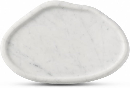 Koville Luxurious Natural Marble Vanity Tray, Cloud Shape Serving Stone Key Tray for Home Decor, 10" x 7" Marble Storage Trays for Bathroom, Stone Plate Holder for Perfume, Candle and Jewelry