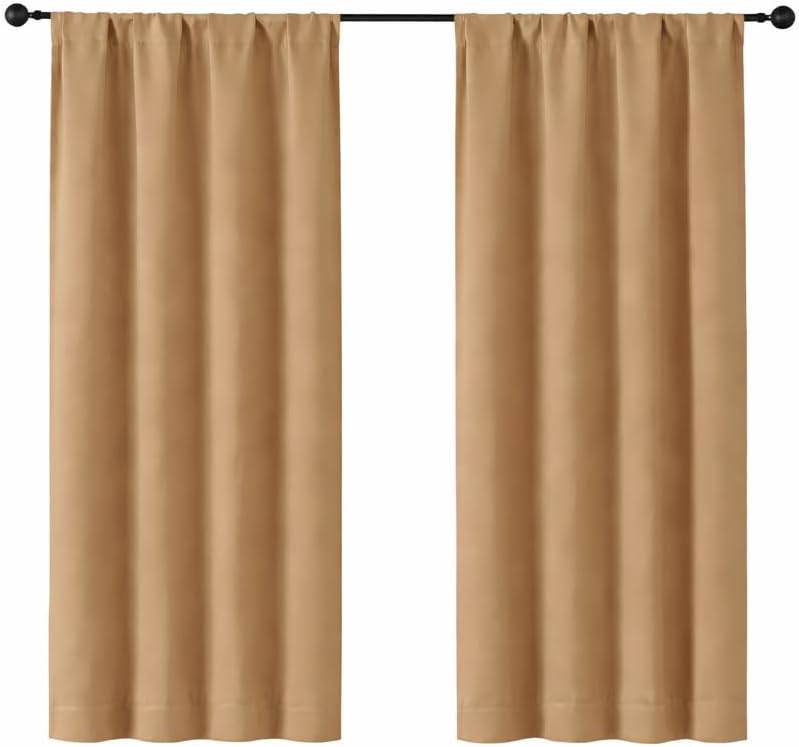 Simplebrand Ava Sage Green Blackout Curtains for Bedroom 63 Inch Length 2 Panels Set, Solid Thermal Insulated Energy Saving Rod Pocket Window Treatment Curtains Blackout Drapes, W40 x L63 Inch, Sage - Colors C