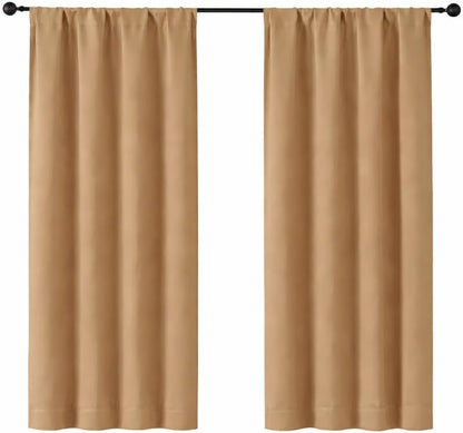 Simplebrand Ava Sage Green Blackout Curtains for Bedroom 63 Inch Length 2 Panels Set, Solid Thermal Insulated Energy Saving Rod Pocket Window Treatment Curtains Blackout Drapes, W40 x L63 Inch, Sage - Colors C