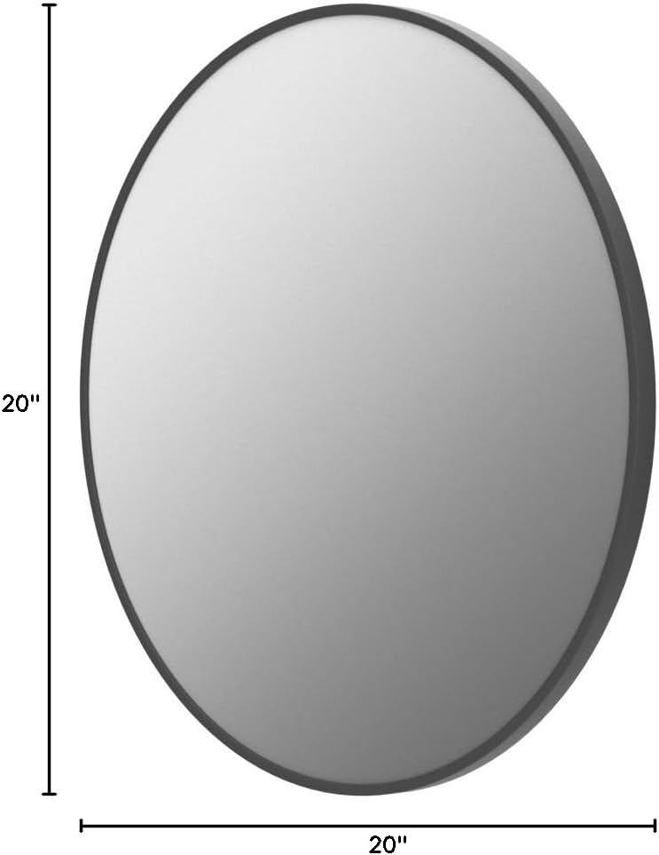 Antok 30 Inch Round Mirror for Wall, Round Bathroom Mirror, Circle Wall Mirrors with Black Metal Frame, Circle Mirrors Suitable for Wall, Bathroom, Vanity, Living Room, Entryway