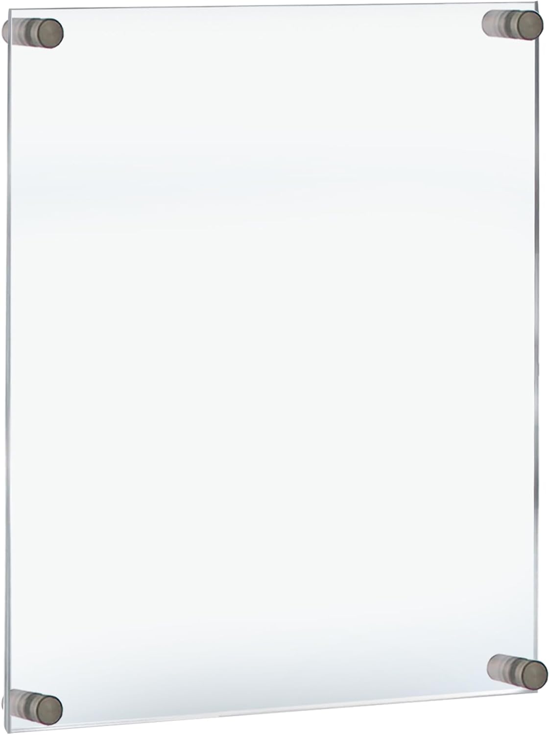 Azar Displays,105536, Floating Acrylic Wall Frame with Silver Hardware Stand Off Caps, Clear Hanging Photo Frame Display Mount with Frameless Border, Glass-Like Frame for Large Prints, 24" x 36"